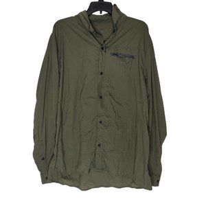 Oakley Men's XL OD Green Lightweight Packable Button Up Rain Windbreaker